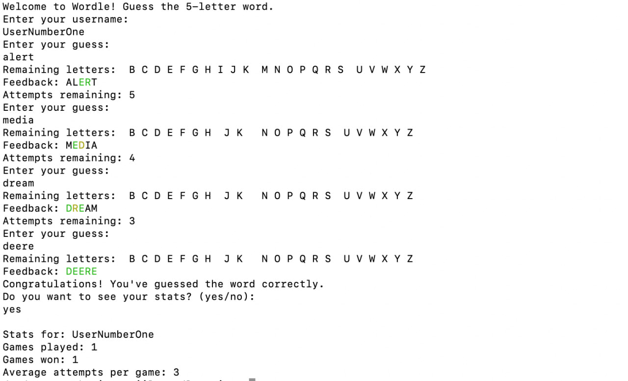 Project 3, wordle cli